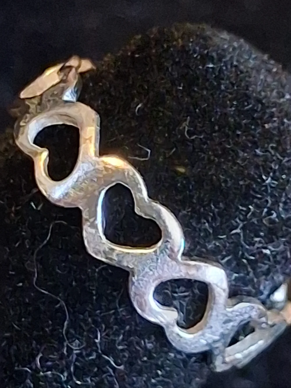 Sterling Silver Heart Link Child's Ring Size 2 Adjustable